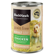 Black Hawk - Wet Food Tins - Adult Dog - GRAIN FREE - Chicken - 12 X 400gms